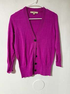 Ann Taylor Loft Cardigan Size XXSP Pink V-Neck